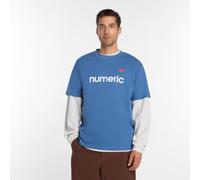 New Balance Homme Numeric Linear Logo T-Shirt en Bleu, Jersey de Coton, Taille L