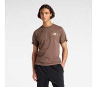 New Balance Homme Oval T-Shirt en Marron, Jersey de Coton, Taille L