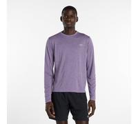 New Balance Homme RC Essential Long Sleeve en Mauve/Gris, Poly Knit, Taille L