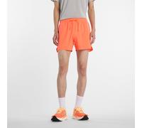 New Balance Homme RC Short 5" en Orange/Grey, Polytissé, Taille M