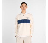 New Balance Homme Rugby Shirt en Beige, Jersey de Coton, Taille XS