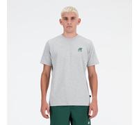 New Balance Homme Sport Essentials Bookshelf T-Shirt en Gris, Coton, Taille L