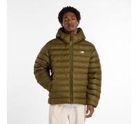 New Balance Homme Sport Essentials Hooded Puffer Jacket en Marron, Polytissé, Taille S
