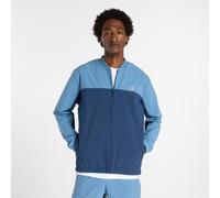 New Balance Homme Stretch Bomber Jacket en Blue, Polytissé, Taille S