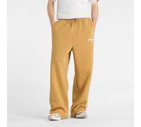 New Balance Homme Trackside Fleece Pant en Marron/Blanc, Polaire Poly, Taille XS