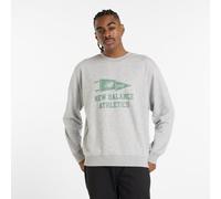 New Balance Homme Varsity Pennant Crew en Gris, Coton Fleece, Taille M