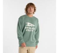 New Balance Homme Varsity Pennant Crew en Vert, Coton Fleece, Taille S