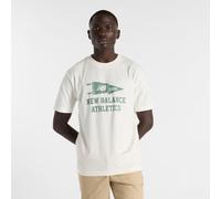 New Balance Homme Varsity Pennant T-Shirt en Blanc, Coton, Taille XS
