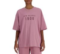 New Balance Iconic Collegiate Jersey Oversized T-Shirt Tee-shirt M Rose