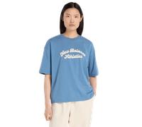 New Balance Linear Heritage Oversized T-shirt Femme - T-Shirts, Bleu - Taille XXL - Jersey de coton Blue XXL