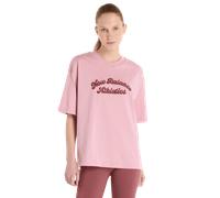 New Balance Linear Heritage Oversized T-shirt Femme - T-Shirts, Rose - Taille L - Jersey de coton Pink L