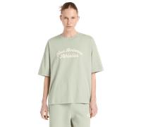 New Balance Linear Heritage Oversized T-shirt Femme - T-Shirts, Vert - Taille L - Jersey de coton Green L