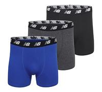 New Balance Lot de 3 Boxers en Coton pour Homme 12,7 cm, Noir/Bleu/Dark Heather, M