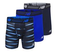 New Balance - Lot de 3 Boxers Performance pour Homme, avec Ouverture Frontale, en Tissu Extensible, Respirant et évacuant l’humidité, Ceinture Souple, Taille L, Noir/Rouge/Gris foncé