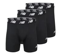 New Balance - Lot de 3 boxers performance pour homme, avec ouverture frontale, en tissu extensible, respirant et évacuant l’humidité, ceinture souple, taille XL, noir/noir/noir