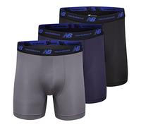 New Balance Lot de 3 caleçons Boxeurs de Compression en Maille sans Braguette pour Homme 12,7 cm, Lead/Team Navy/Black, Medium