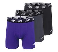 New Balance Lot de 3 caleçons Boxeurs en Coton pour Homme, Violet Prisme/Plomb/Noir, Taille 3XL