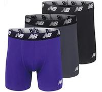 New Balance Lot de 3 caleçons boxeurs en coton pour homme, violet prisme/plomb/noir, taille 5XL