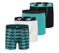 New Balance Lot de 4 Boxers pour garçon 8,9 cm, Violet Minuit/Glace/Bleu Sarcelle/Noir, 14-16 Ans