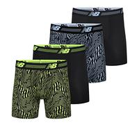 New Balance Lot de 4 Boxers sans Braguette Performance pour Homme 15,2 cm, Noir/imprimé Azur/Noir/imprimé Hi-Lite, X-Large