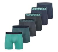 New Balance Lot de 6 caleçons boxeurs performance pour homme, anti-humidité, légers et respirants, sans étiquette, Bleu marine/Thunder/Jade/Airy, Large