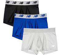New Balance Men's 3"" Boxer Brief No Fly, with Pouch, 3-Pack,Black/Team Royal/Concrete, Large (36""-38"")