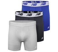 New Balance Men's 3"" Boxer Brief No Fly, with Pouch, 3-Pack,Black/Team Royal/Concrete, X-Large (40""-42"")
