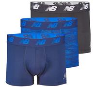 New Balance Men's 3"" Boxer Brief No Fly, with Pouch, 3-Pack, Pigment/Pigment Woodgrain/Black, Small
