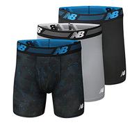 New Balance Men's 6" Boxer Brief Fly Front with Pouch, 3-Pack of 6 inch Tagless Underwear