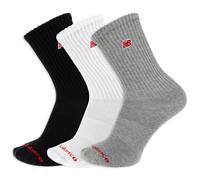 New Balance Men's and Women's Organic Cotton Crew Socks-3 Pairs-Arch Support Chaussettes Patch, Logo Noir Assorti, L Mixte