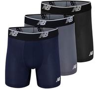 New Balance Men's Mesh 5" No Fly Boxer Brief, Athletic Compression Underwear (3-Pack), Lead/Pigment/Black, 3X-Large