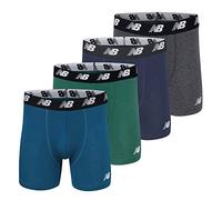 New Balance Men's No-Fly Cotton Performance Boxer Briefs (4 Pack of Men's Underwear)