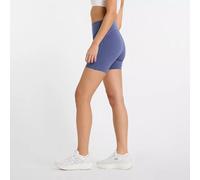 New Balance Femme NB Sleek Pocket High Rise Short 6" en Bleu, Poly Knit, Taille L