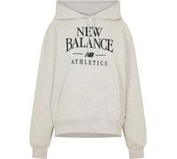 Sweat-shirt femmes New Balance LINEAR HERITAGE FLEECE HOODIE Gris EU M