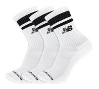 New Balance Organic Cotton Crew Socks-3 Pairs-Arch Support Sport Essentials SOC, Motif Rayures Blanc, L Mixte