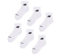 New Balance Quarter 6 Pack Unisexe - Chaussettes, Blanc - Taille 39-42 - Coton White 39-42