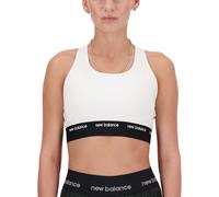 New Balance Sleek Medium Support Sports Bra Brassière XS Blanc