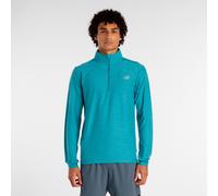 New Balance Space Dye 1/4 Zip Haut manches longues Hommes - turquoise S