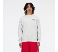 new balance Sweat-shirt 'Athletics Premium' bleu / gris clair / rouge, Taille XL