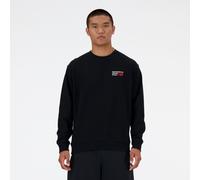New Balance Athletics Premium Logo Crew Homme - Sweats, Noir - Taille S - Jersey de coton Black S