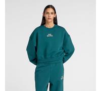 new balance Sweat-shirt 'Trackside Fleece Crew' bleu cyan / vert, Taille XL