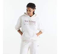 New Balance Femme Trackside French Terry Hoodie en Beige, Coton Fleece, Taille S