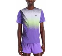 T-shirt New Balance Race Day Ultra Light Printed manches courtes lilas blanc vert - S