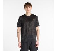 New Balance Homme Athletics Printed T-Shirt en Gris, Poly Knit, Taille XS