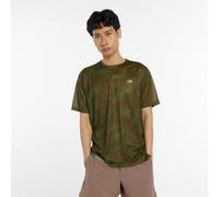 New Balance Homme RC Essential Printed T-Shirt en Marron, Poly Knit, Taille M