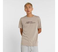 new balance T-Shirt 'Heathertech Linear' pierre / gris foncé, Taille XL