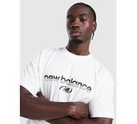 New Balance Homme Trackside T-Shirt en Blanc, Jersey de Coton, Taille S