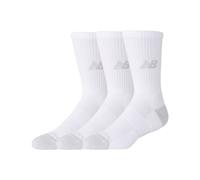 New Balance Unisexe Active Crew Socks 3 Pack en Blanc, Polyester, Taille XL