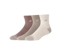 New Balance Unisexe Active Premium QTR 3 Pack en Beige/Marron, Polyester, Taille S