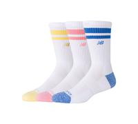 New Balance Unisexe Active Premium Stripe Crew Socks 3 Pack en Bleu, Polyester, Taille XL